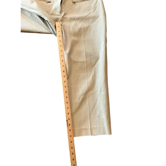 Alfani Ankle Pant Women's Size 8 Beige Straight Leg Mid-Rise Cotton Stretch - Picture 3 of 5